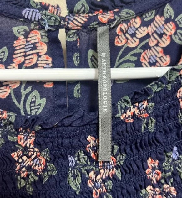 Anthropologie Darcy Smocked Sleep Top Large