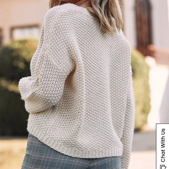 LA Hearts Meadow V-Neck Sweater Natural Small