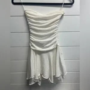 Princess Polly Minxie Strapless Playsuit White Size 0