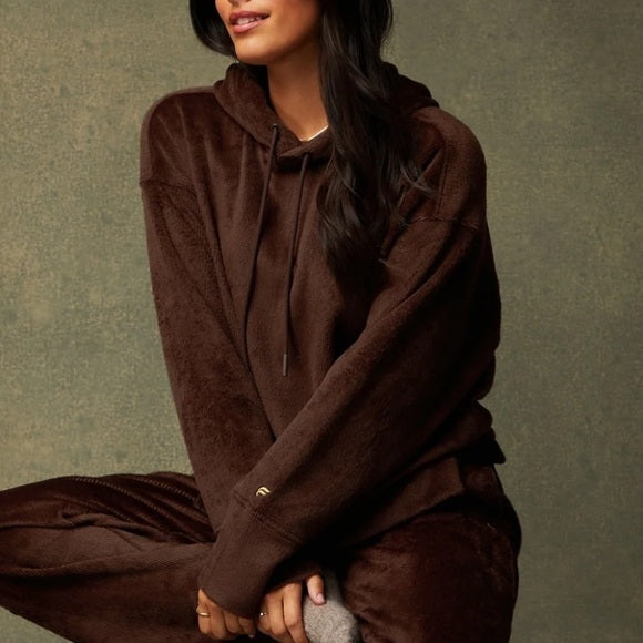 Fabletics Cozy Cord Oversized Hoodie Cacao Small