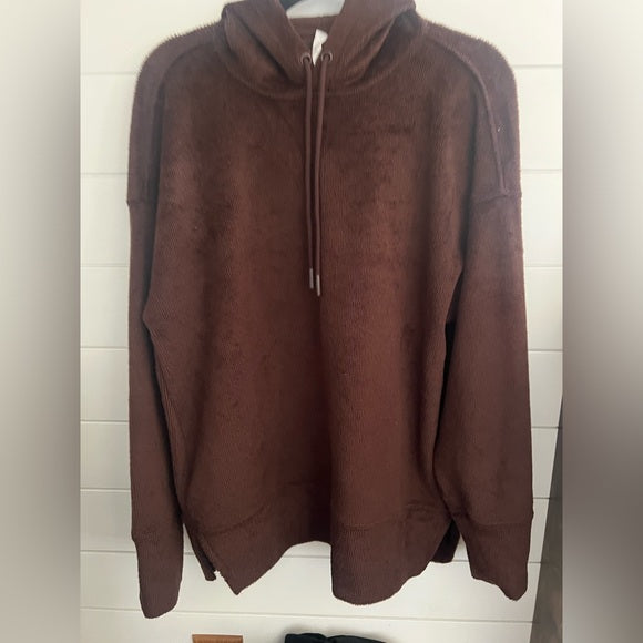 Fabletics Cozy Cord Oversized Hoodie Cacao Small