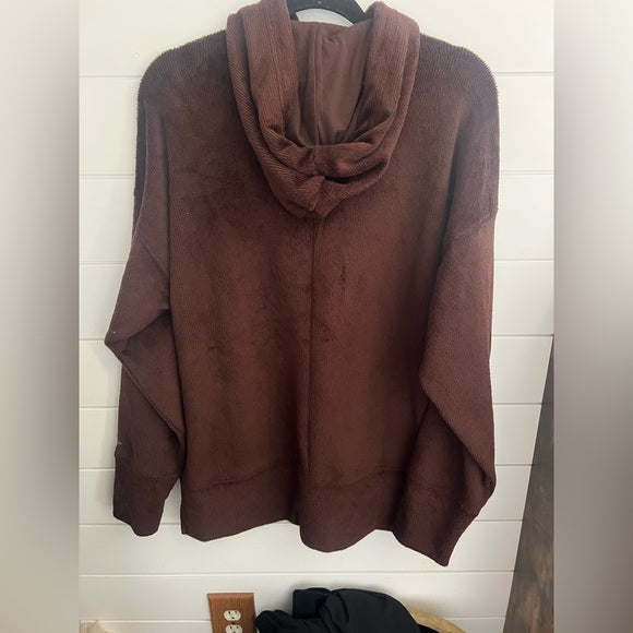 Fabletics Cozy Cord Oversized Hoodie Cacao Small