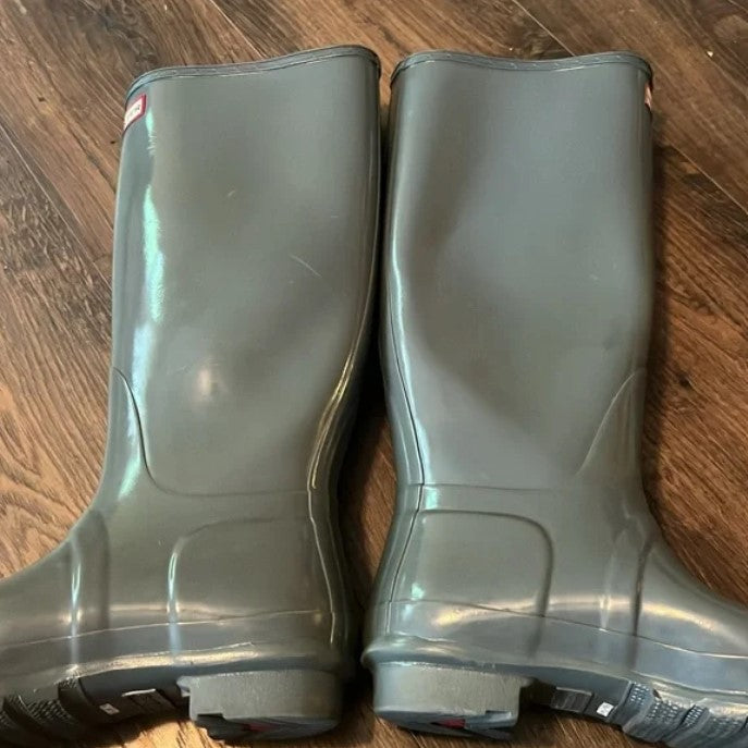 Grey gloss hunter boots best sale