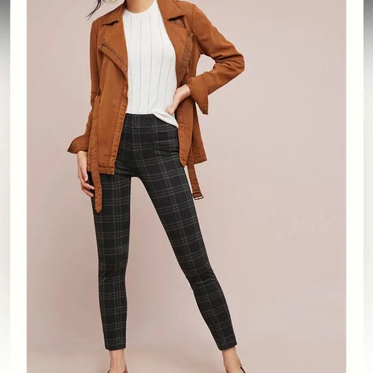 Sanctuary x Anthropologie Pin Tuck Plaid Leggings XS