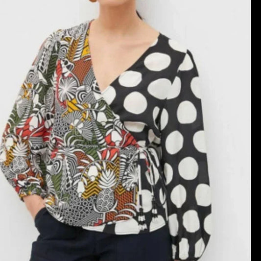 Anthropologie Farm Rio Rainforest Wrap Blouse