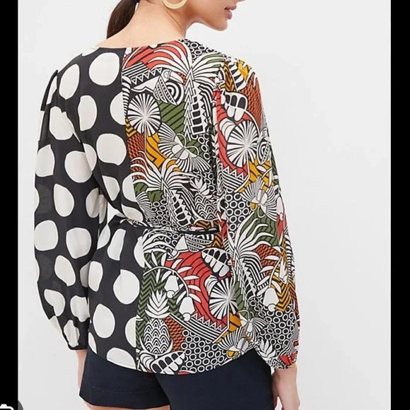 Anthropologie Farm Rio Rainforest Wrap Blouse