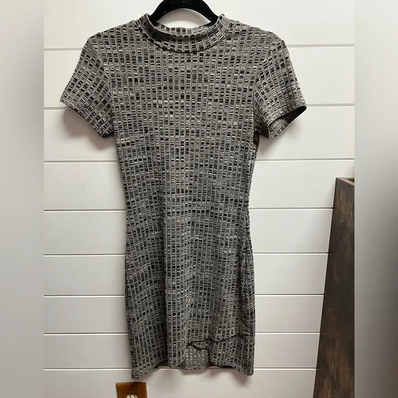 MinkPink Fundamentals Rib Mini Dress Charcoal Marle