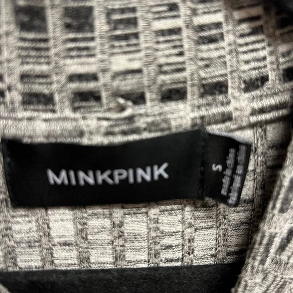 MinkPink Fundamentals Rib Mini Dress Charcoal Marle