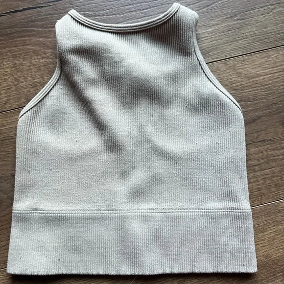 Gilly Hicks Ribbed Cropped Tank Small