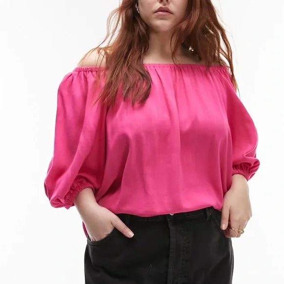 Topshop Curve bardot in pink size 6