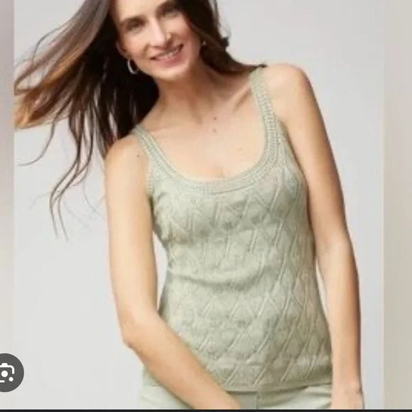 White House Black Market Diamond Stitch Sweater Tank