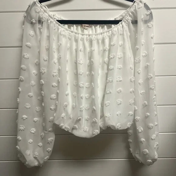 Francesca's Mi Ami Haden Oversize Swiss Dot Blouse