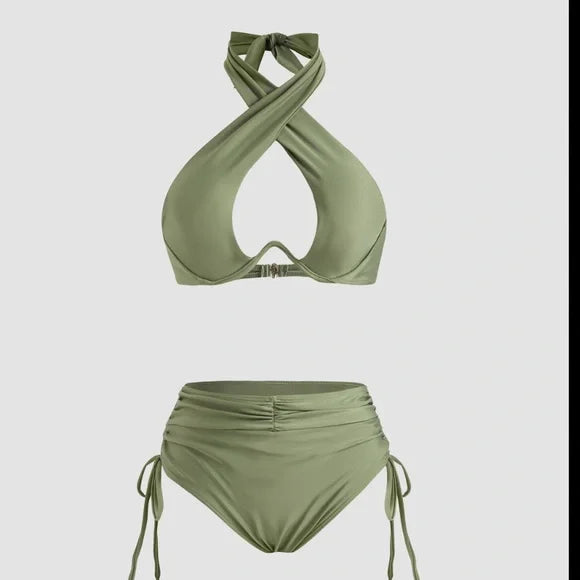 Cider SOLID CRISS CROSS SWIMSUIT MEDIUM