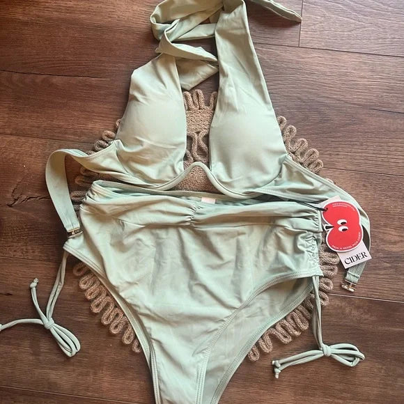 Cider SOLID CRISS CROSS SWIMSUIT MEDIUM
