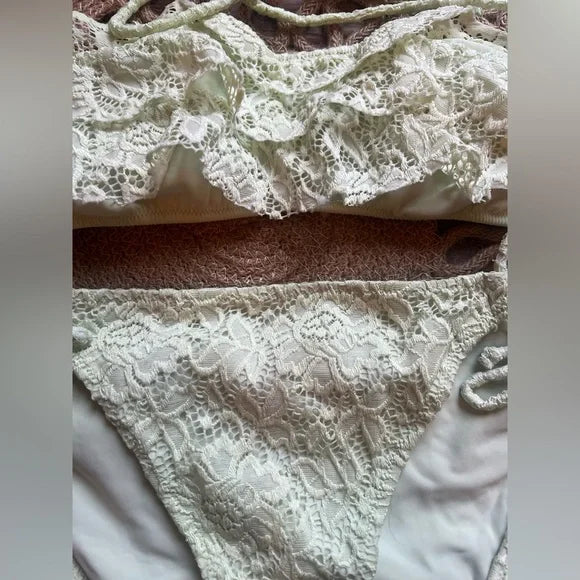 Victoria’s Secret Mint Green Ruffle Bikini Small