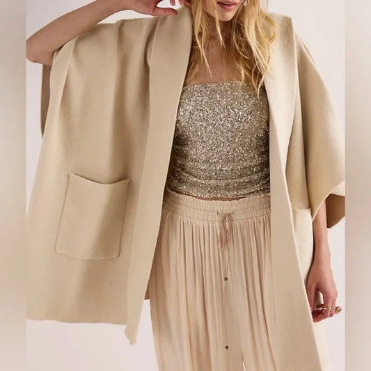 Free People All I Need Cozy Hooded Duster S