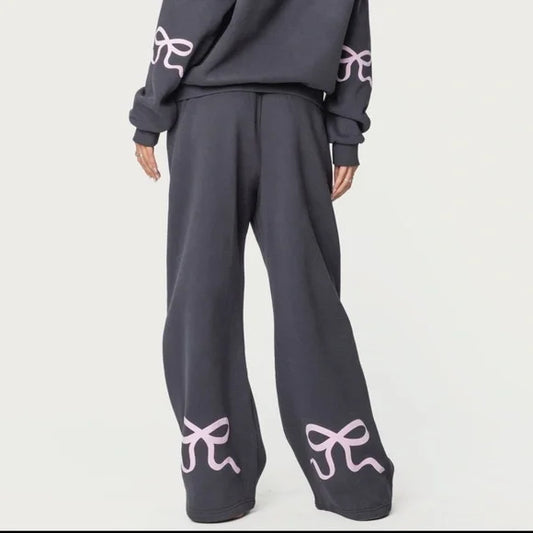 Edikted Bonney Bow Detail Sweats Large NWT