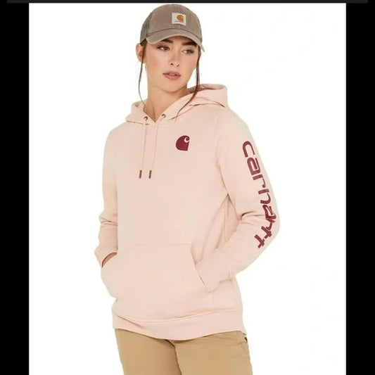 Carhartt Women's Relaxed Fit Midweight Logo Sleeve Graphic Sweatshirt M