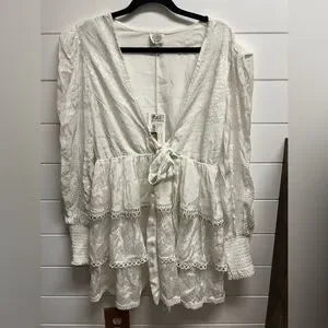 HEMANT AND NANDITA Veda Quilted Dress in Off White Large