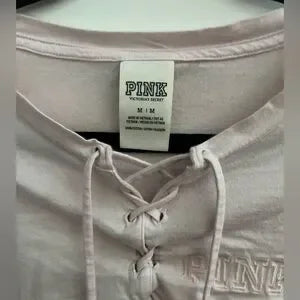 Pink Victoria Secret Lace Up Long Sleeve Medium