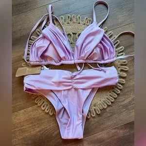Berlook Purple Ruched Bikini BNWT